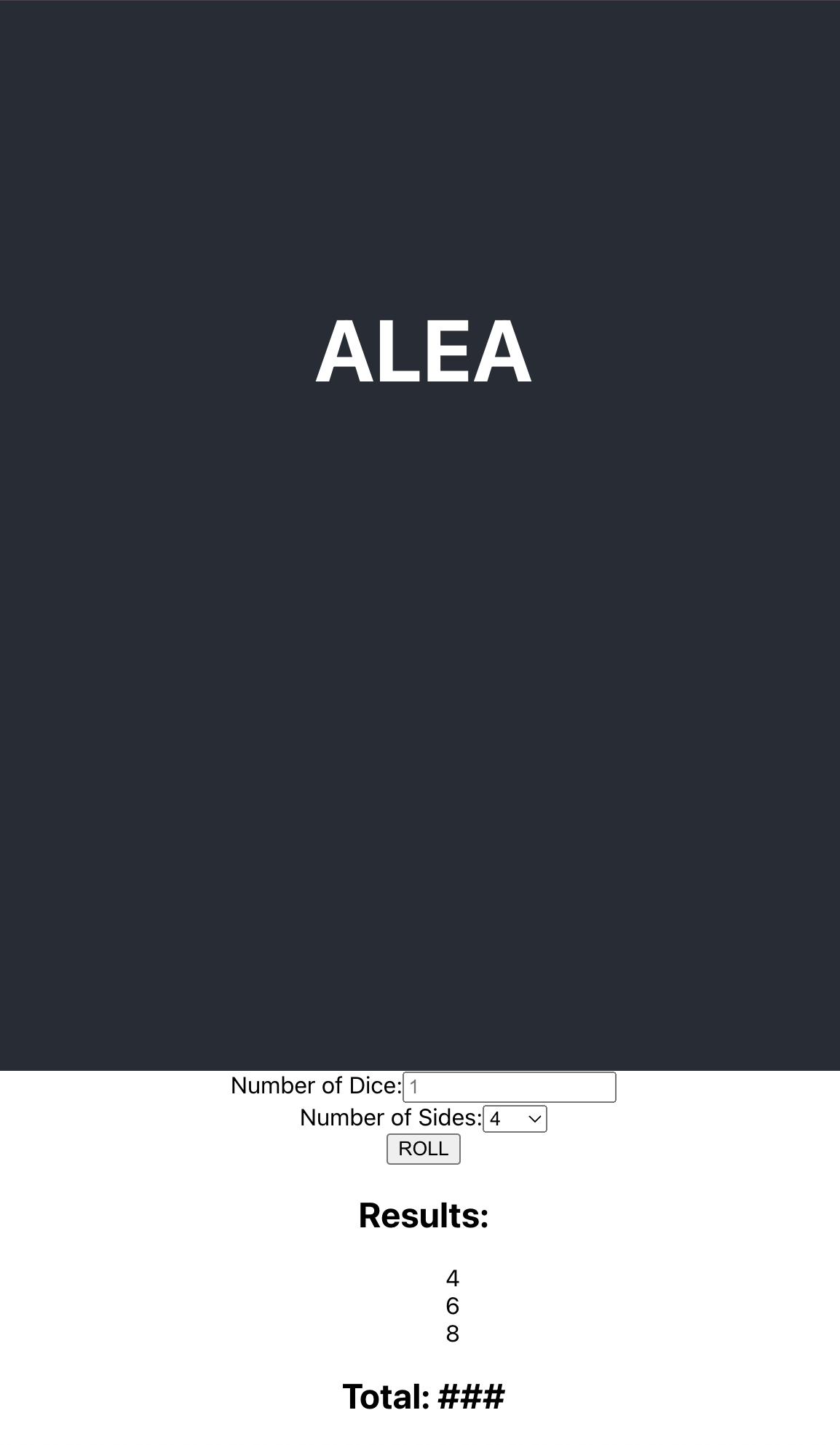 Alea: Part One - React Basics